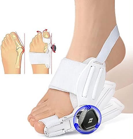 Orthèse hallux valgus réglable par sangles, portée sur le pied